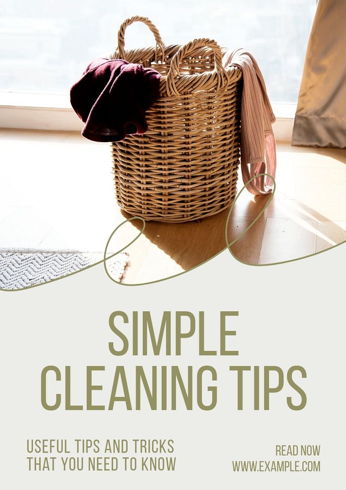 Cleaning tips  poster template, editable text and design