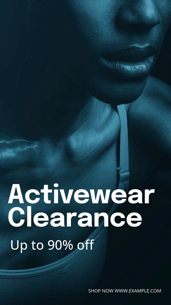 Activewear clearance sale Instagram story template, editable text