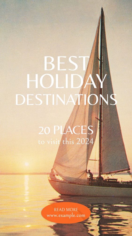 Best holiday destinations Instagram story template, editable text