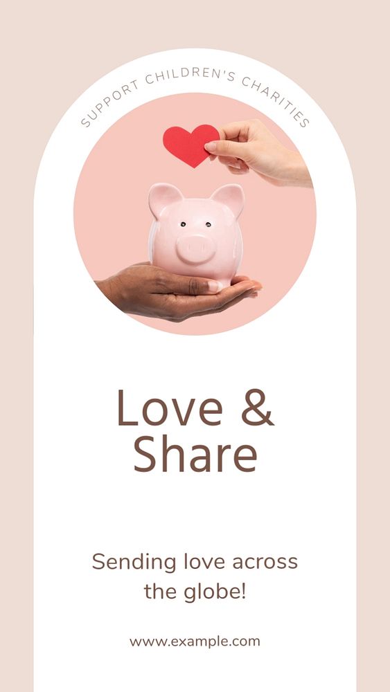 Children charities  Instagram story template, editable text