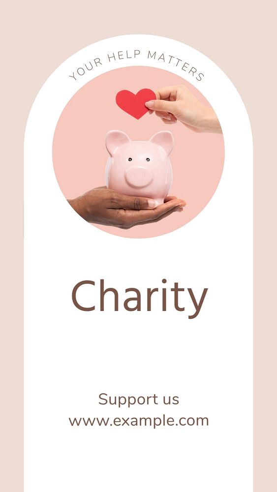 Charity  Instagram story template, editable text