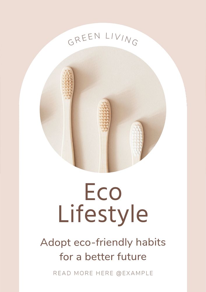 Eco lifestyle  poster template, editable text and design