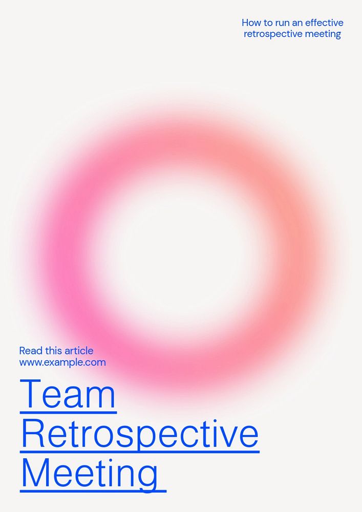 Team retrospective meeting poster template, editable text and design