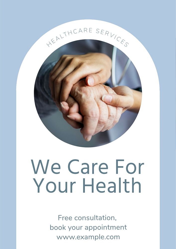 Healthcare services  poster template, editable text and design