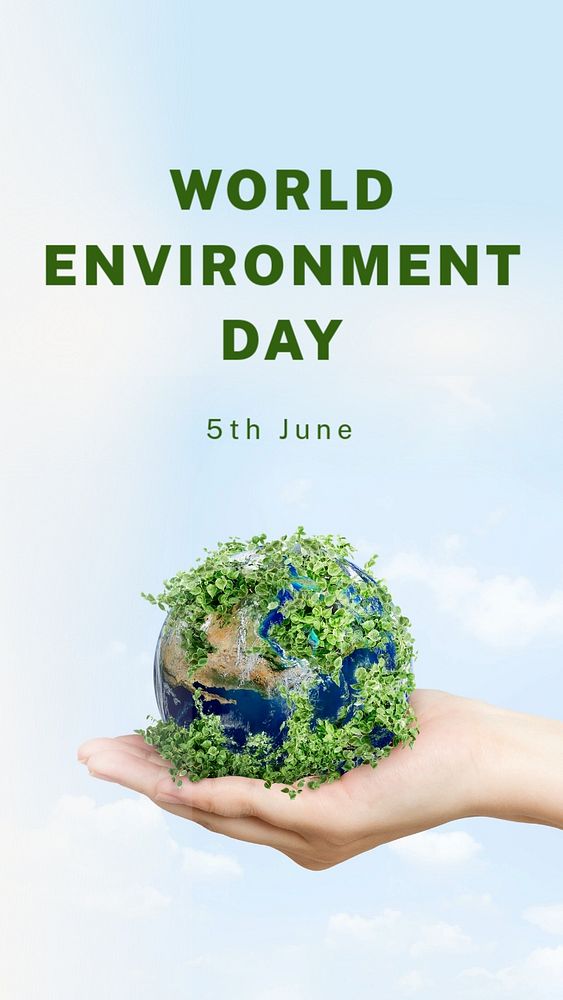 World environment day Instagram story template, editable text