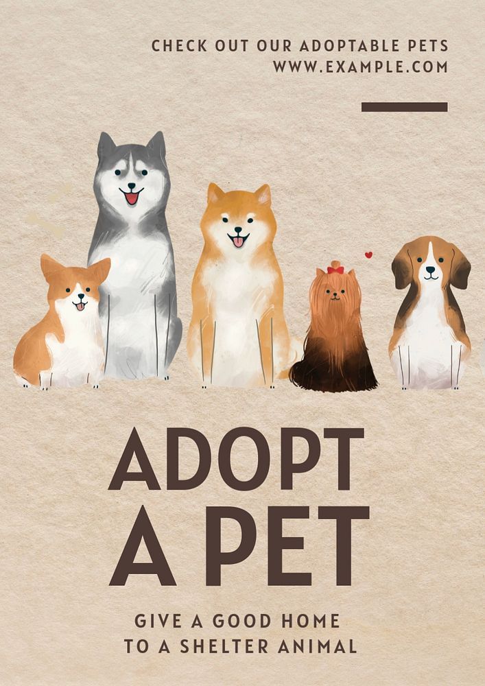 Adopt a pet  poster template, editable text and design