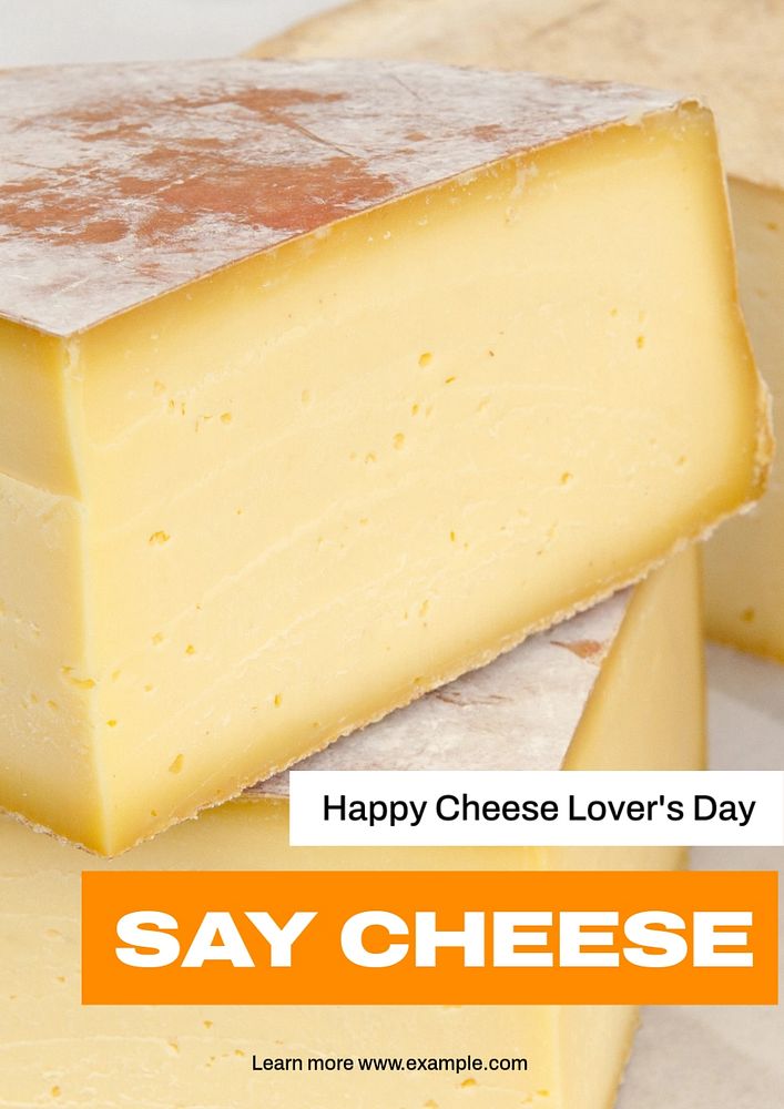 Cheese lover's day  poster template, editable text and design