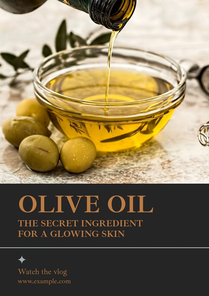 Olive oil  poster template, editable text and design