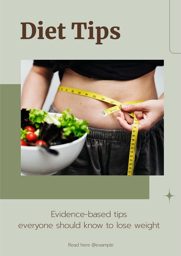 Diet tips  poster template, editable text and design