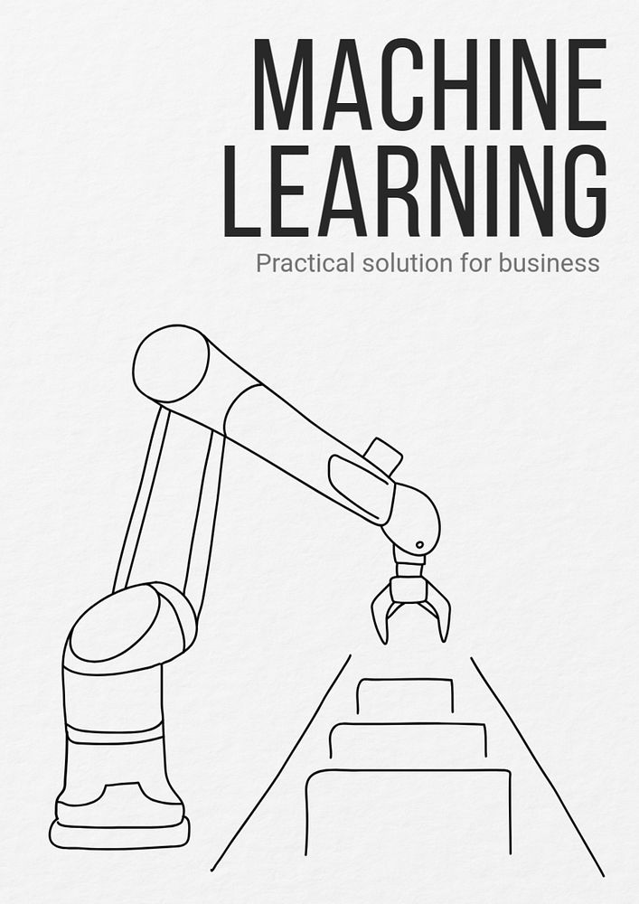 Machine learning  poster template, editable text and design