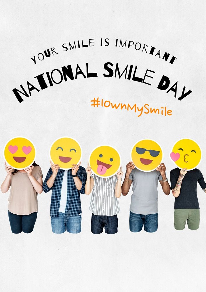 Smile day  poster template, editable text and design