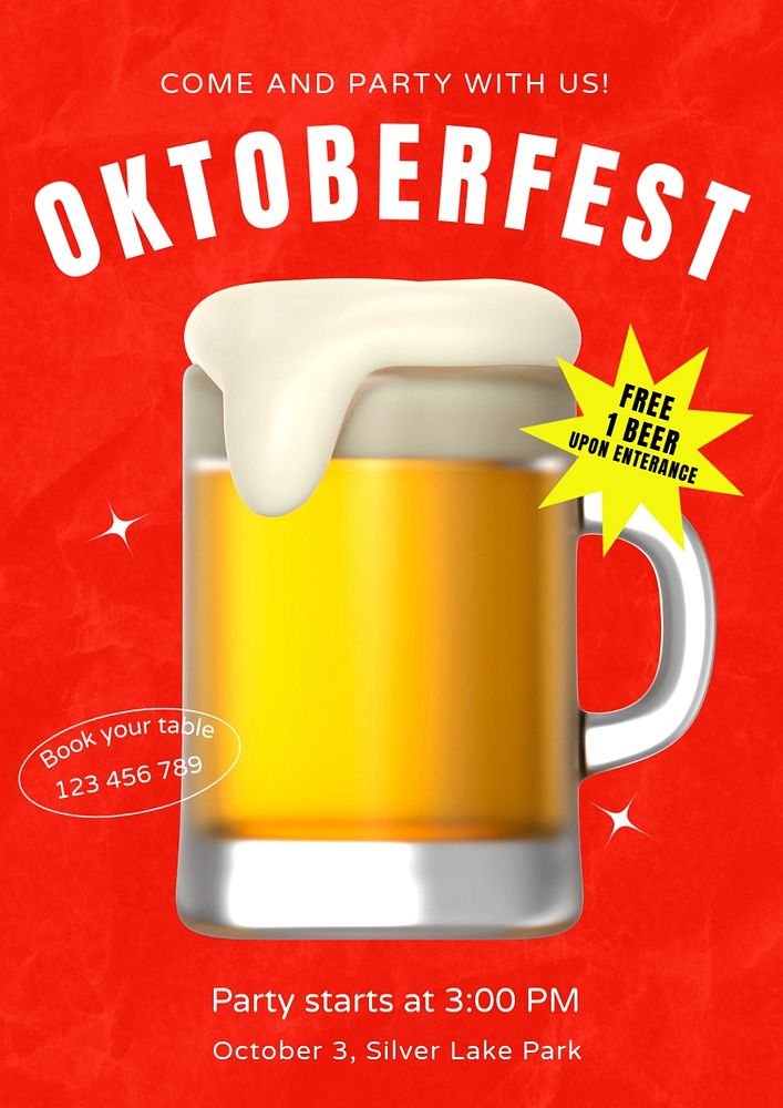 Oktoberfest  poster template, editable text and design