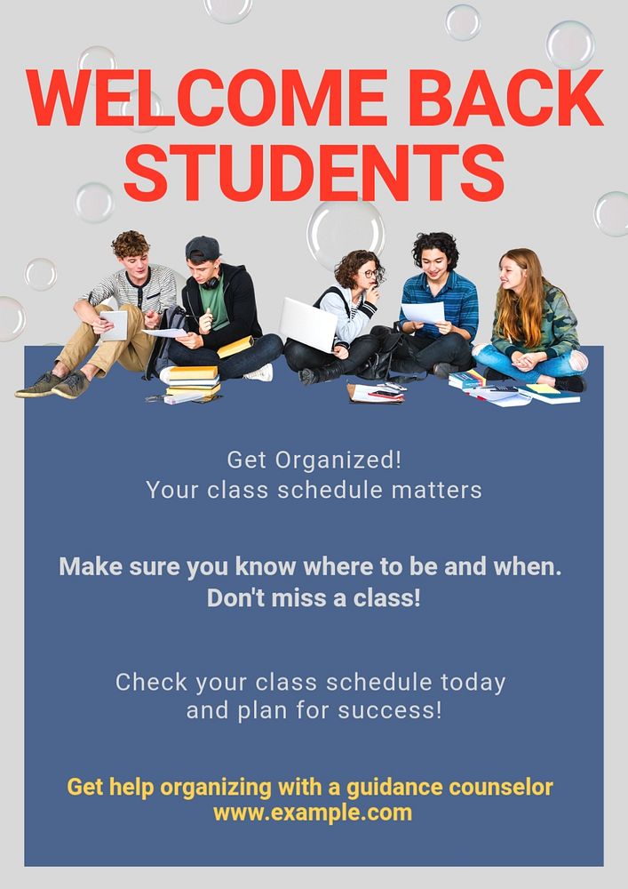 Students poster template, editable text