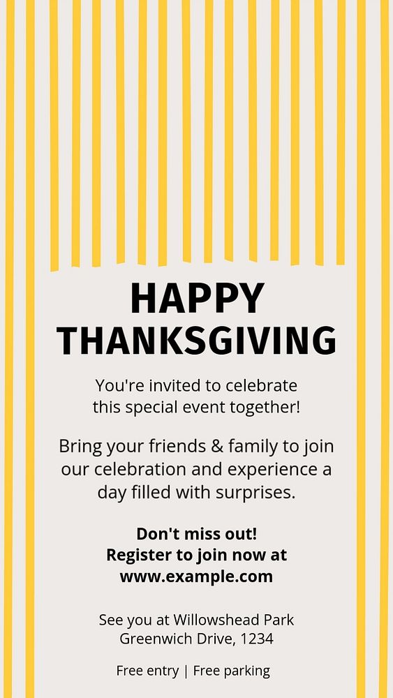 Happy Thanksgiving social story template, editable design