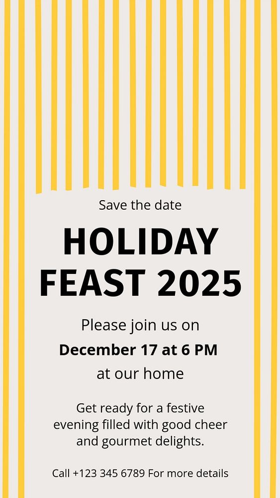 Holiday feast social story template, editable design