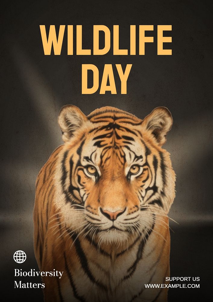 Wildlife day poster template, editable text and design