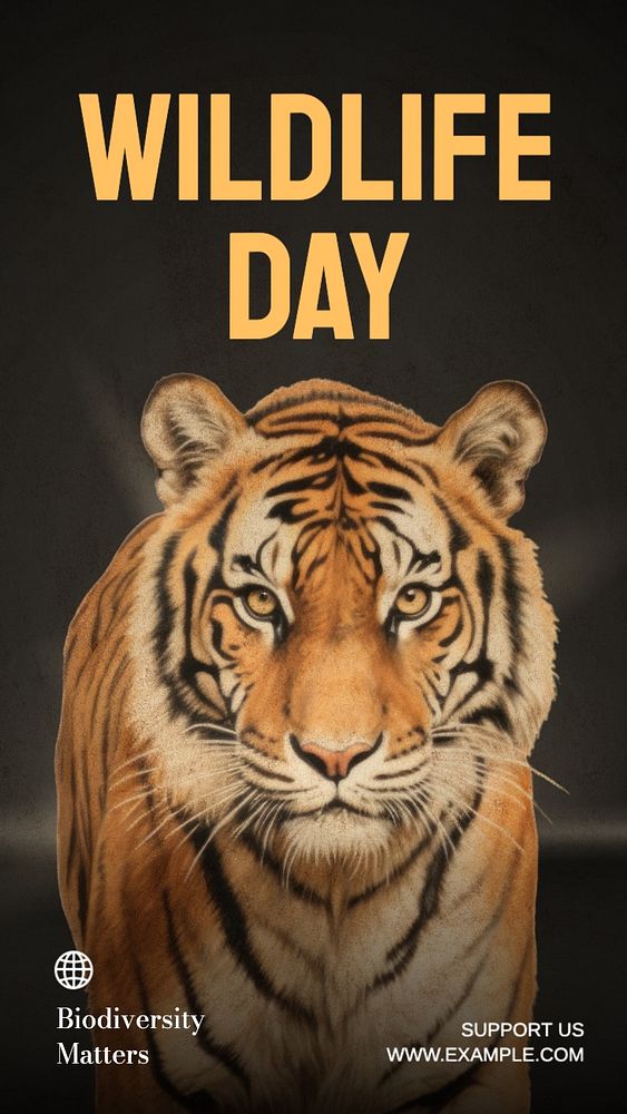 Wildlife day Facebook story template, editable design