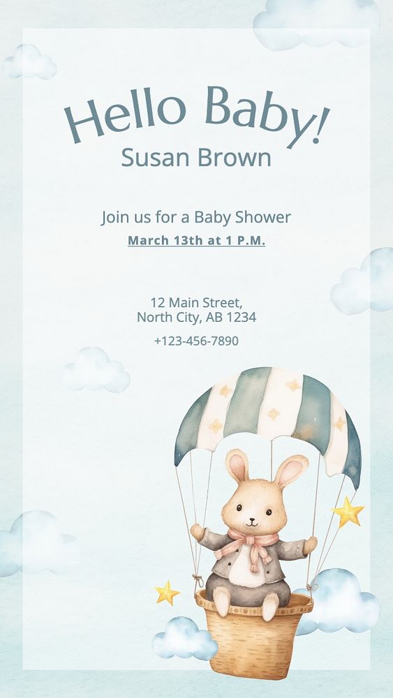 Baby shower Instagram story template