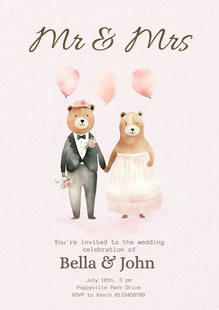 Gay wedding poster template, editable text and design