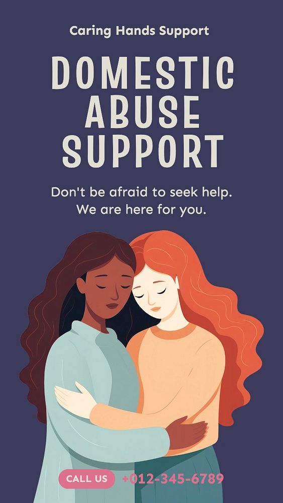 Domestic abuse support Instagram story template, editable text