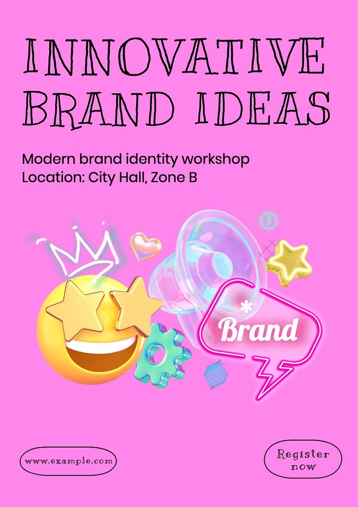 Innovative brand ideas poster template, editable text and design