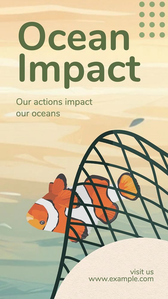 Ocean impact Instagram story template, editable text