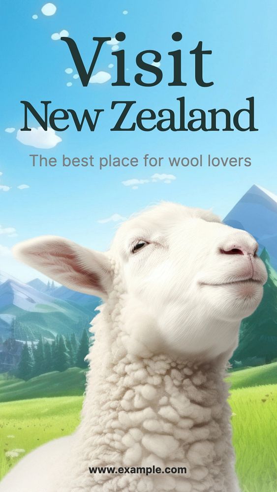 Visit New Zealand Facebook story template, editable design