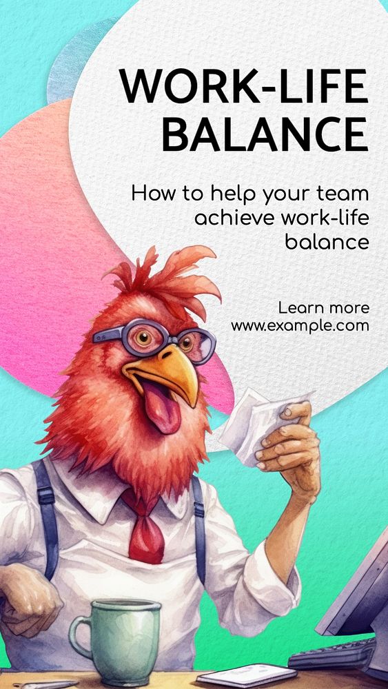 Work-life balance Instagram story template, editable text