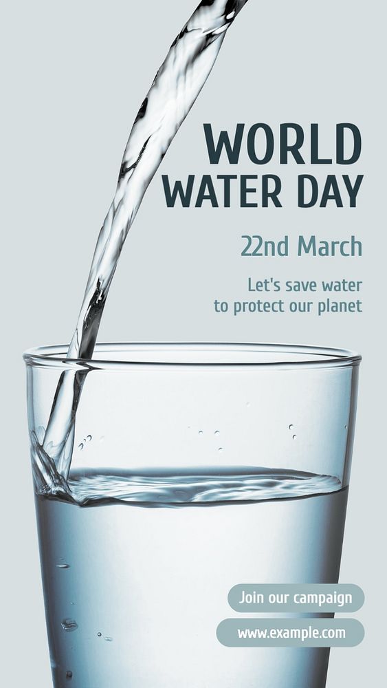 World water day Instagram story template, editable text