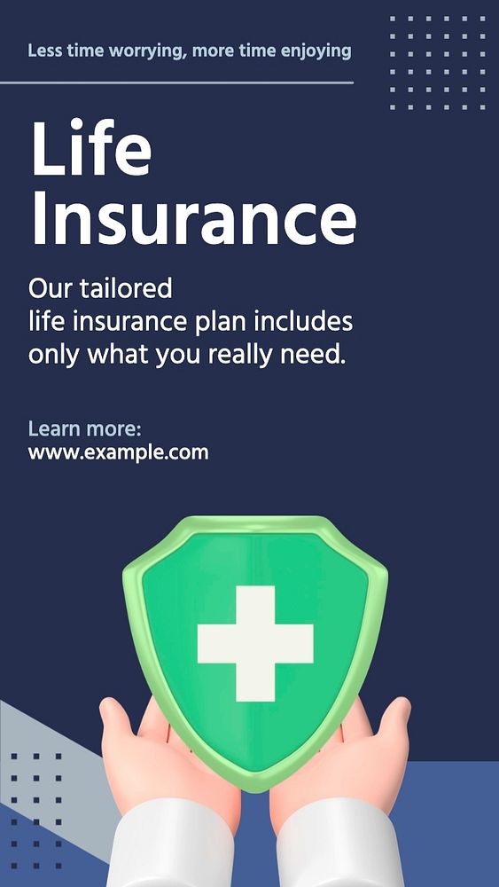 Senior insurance Instagram story template, editable text