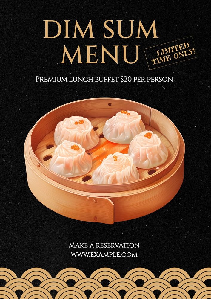 Dim sum poster template, editable text and design