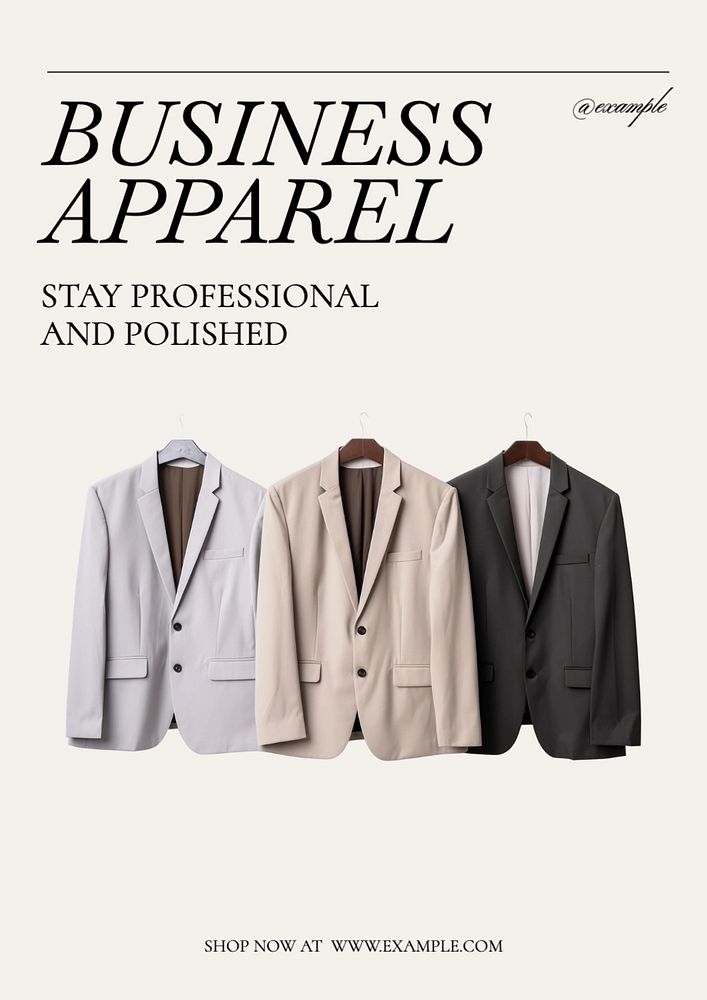 Business Apparel poster template, editable text and design