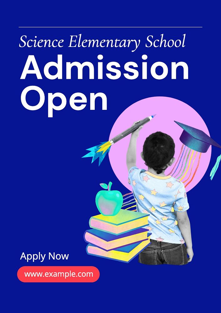 Admission open poster template, editable text and design