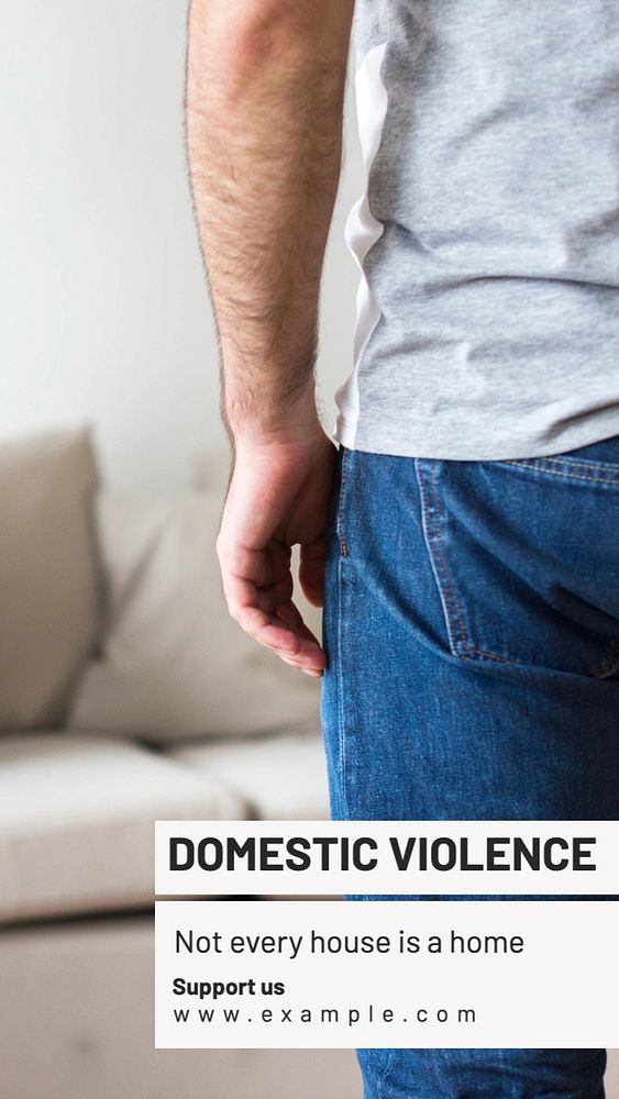 Domestic violence Facebook story template, editable design