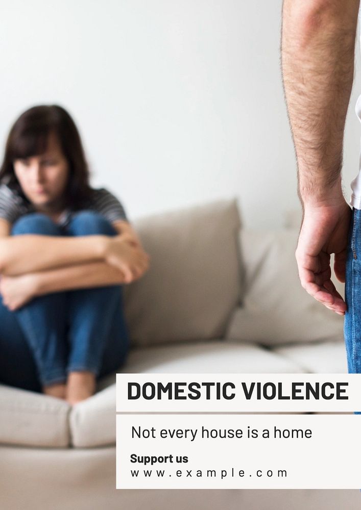 Domestic violence poster template, editable text and design