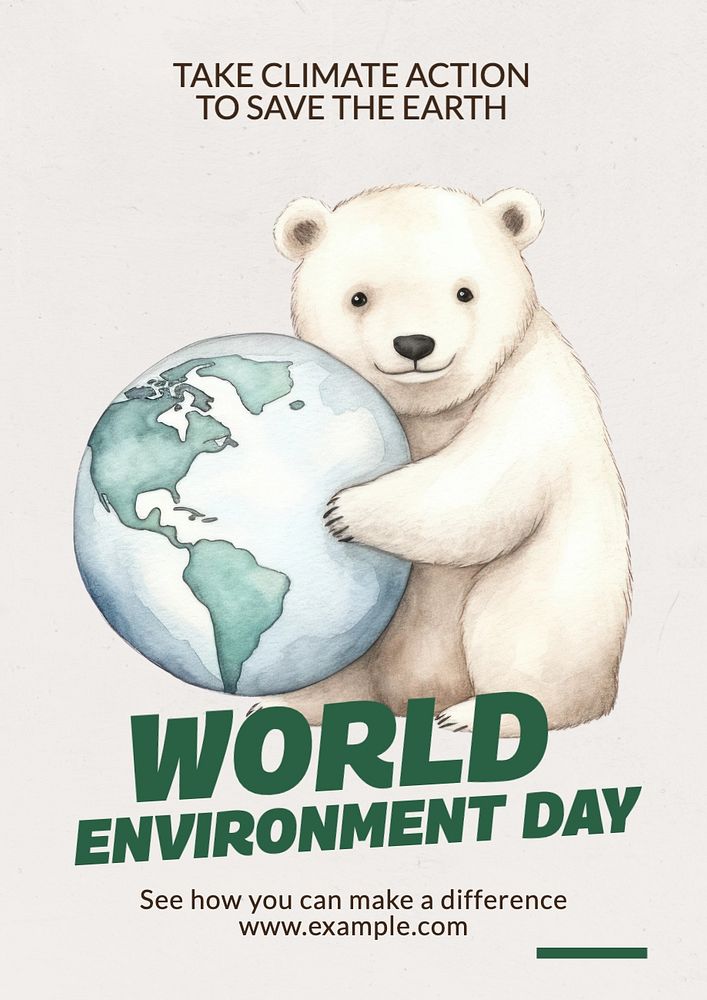 World environment day poster template, editable text and design