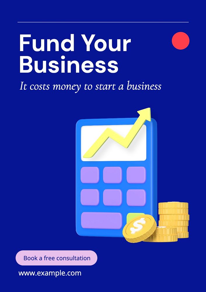 Business funding poster template, editable text and design