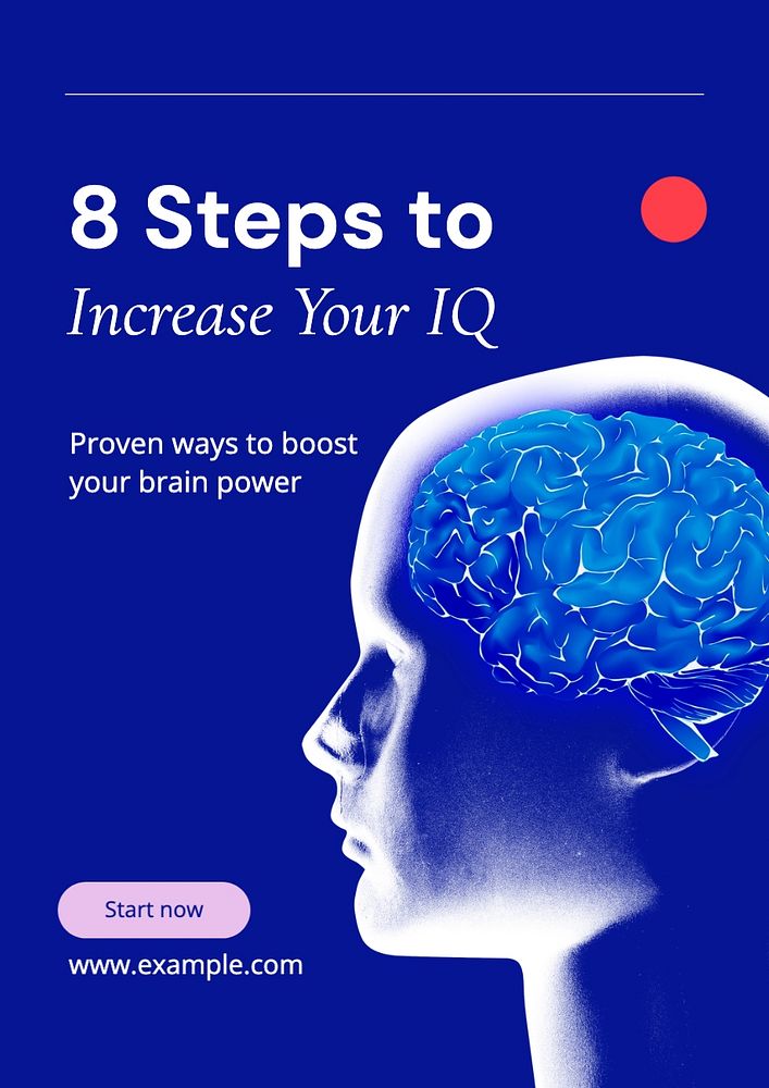 Increase your IQ poster template, editable text and design