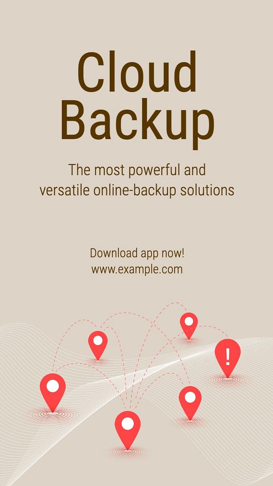 Cloud backup Instagram story template, editable text