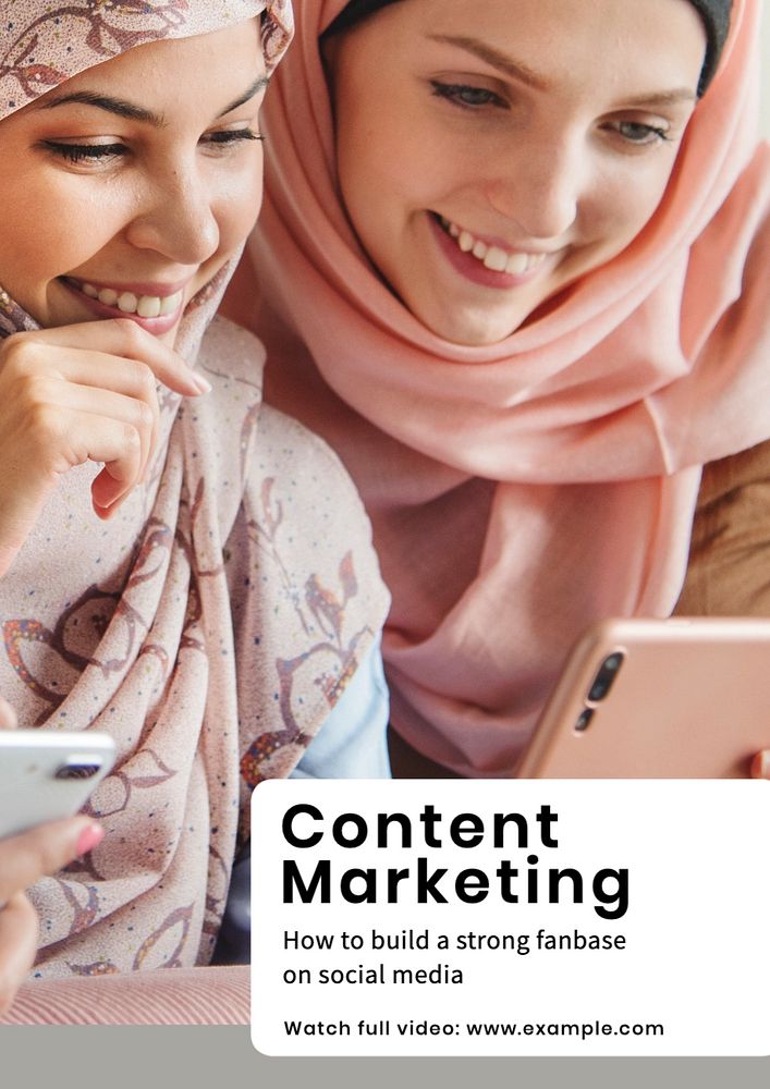 Content marketing poster template, editable text and design