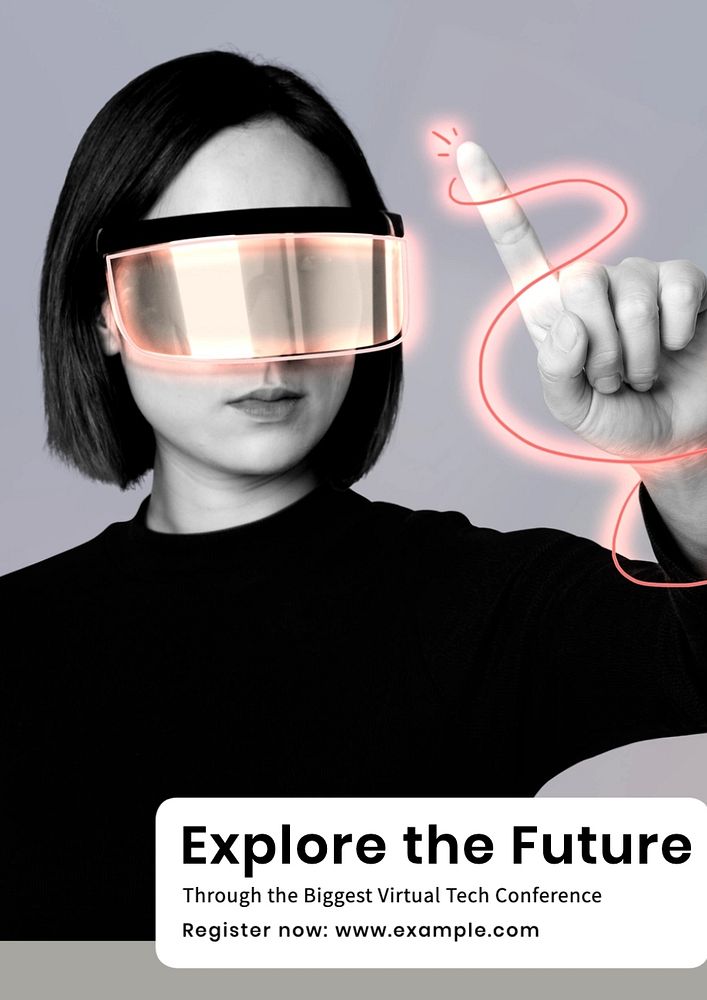 Explore the future poster template, editable text and design