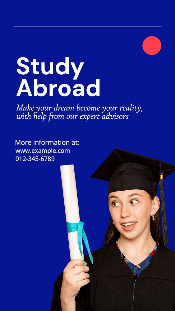 Study abroad Facebook story template, editable design