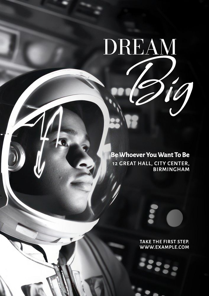 Dream big poster template, editable text and design