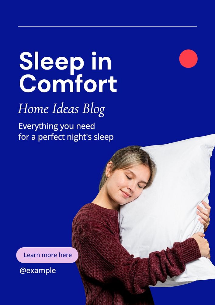 Sleep in comfort poster template, editable text and design