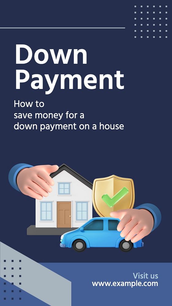 Down payment Instagram story template, editable text