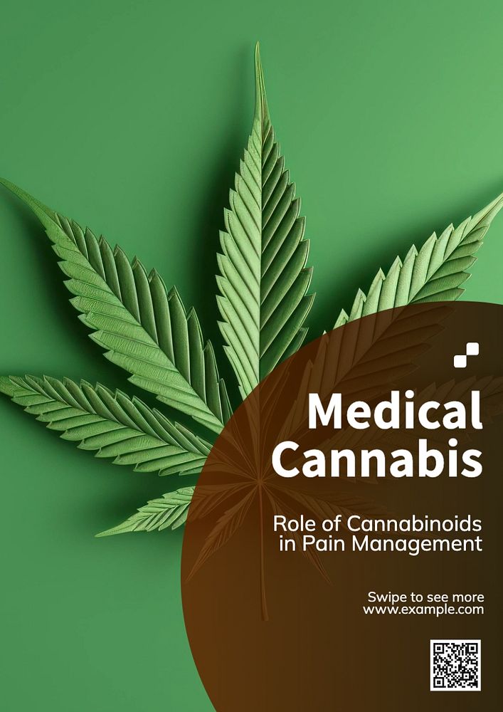 Medical cannabis poster template, editable text and design