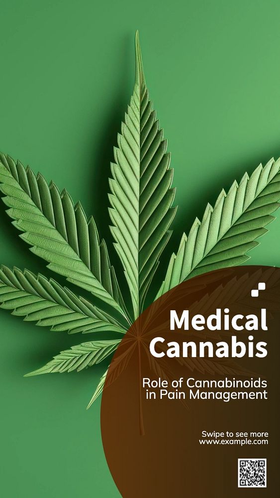 Medical cannabis Instagram story template, editable text