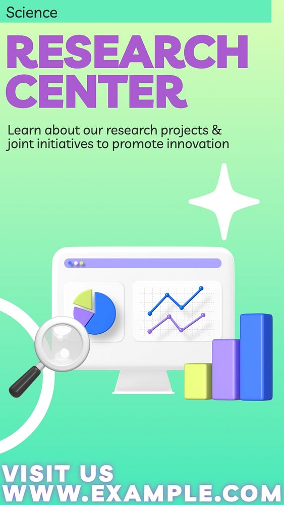 Research center Facebook story template, editable design