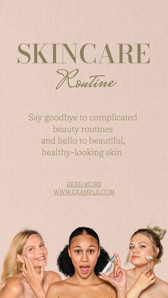 Skincare routine Facebook story template, editable design