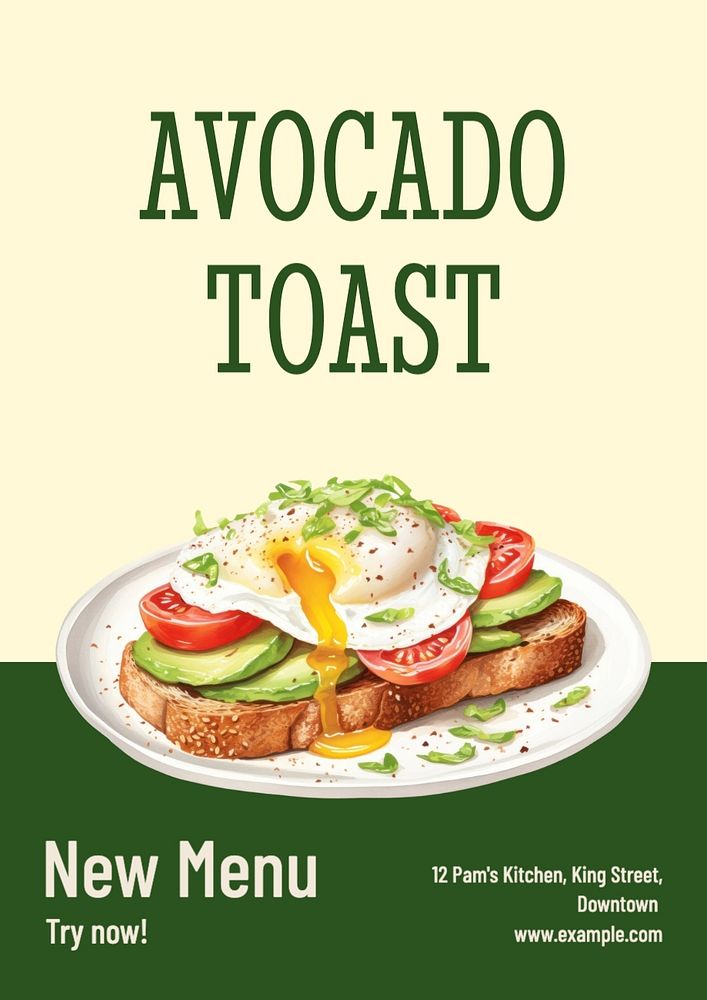 Toast poster template, editable text and design